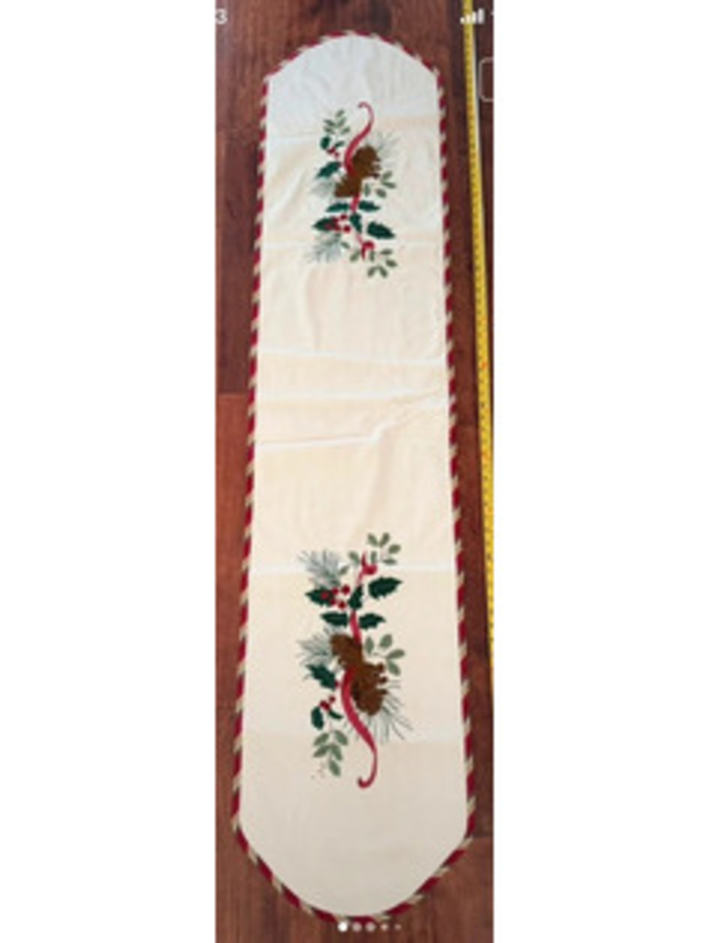 Longaberger Christmas Natures Garland reversible table runner 72 x 16